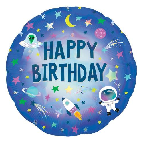18" FOIL - HAPPY BIRTHDAY - OUTER SPACE