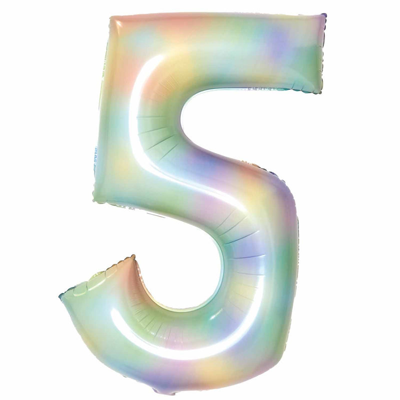 JUMBO NUMBER - 5 - PASTEL RAINBOW