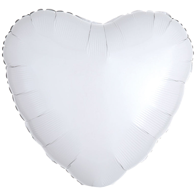 METALLIC - HEART- WHITE