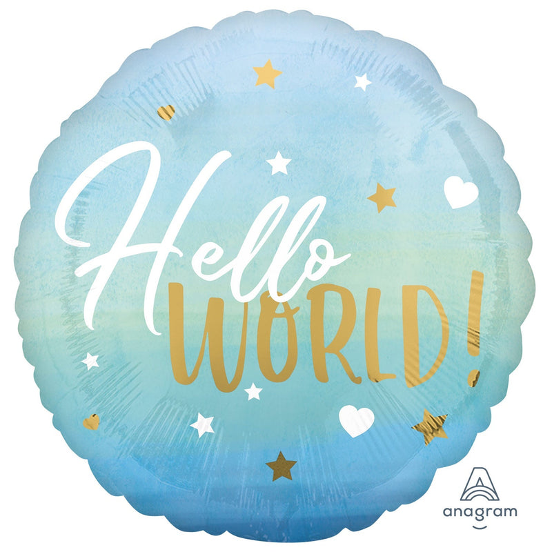 18" FOIL - HELLO WORLD - BLUE