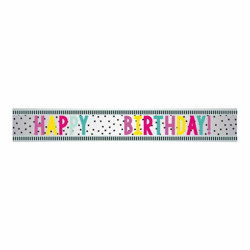 BANNER - ADD AN AGE HAPPY BIRTHDAY - DOTS
