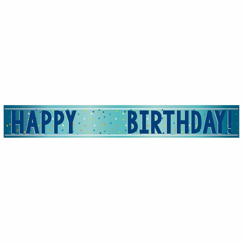 BANNER - ADD AN AGE HAPPY BIRTHDAY - BLUE