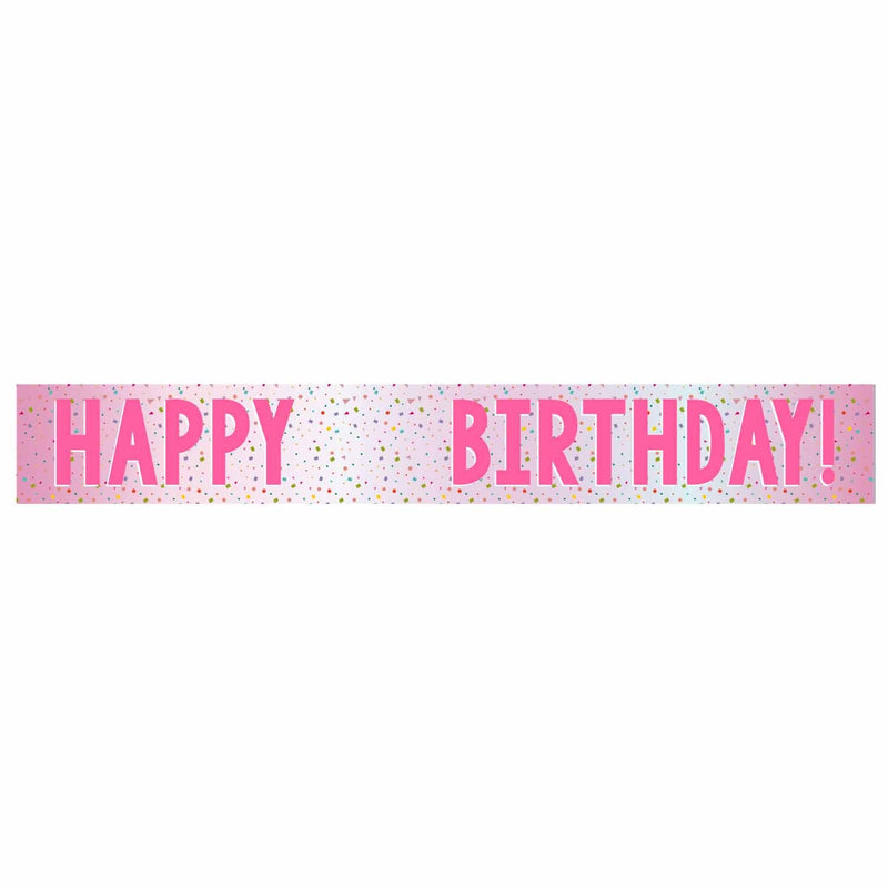 BANNER - ADD AN AGE HAPPY BIRTHDAY - PINK