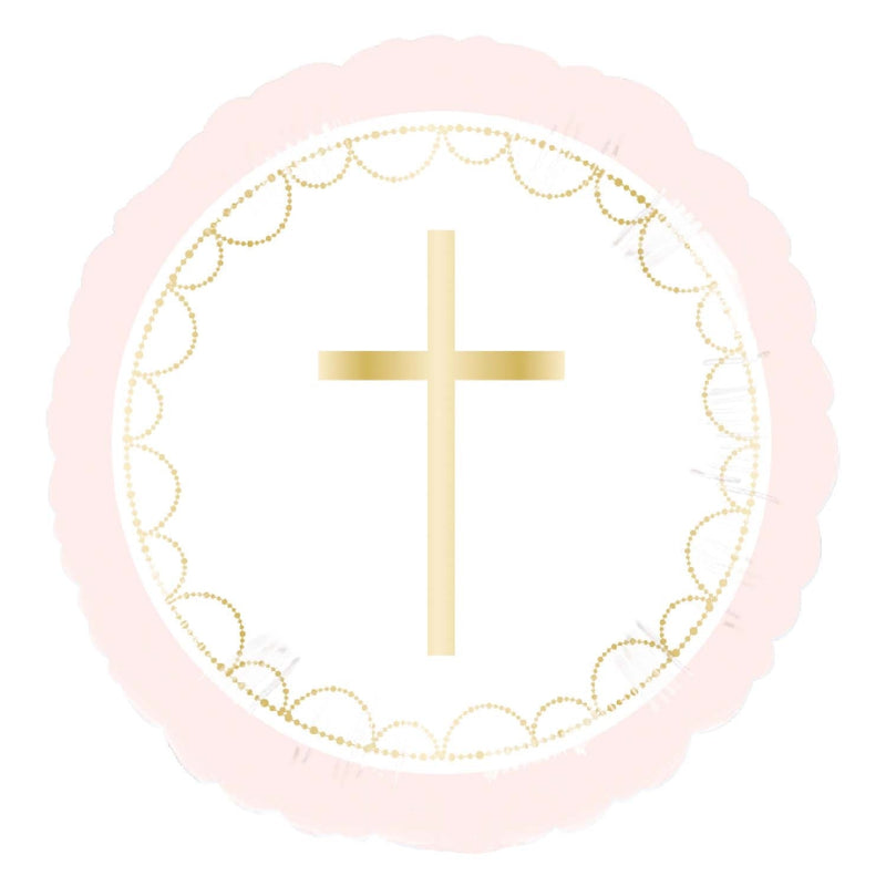 18" FOIL - PINK CROSS