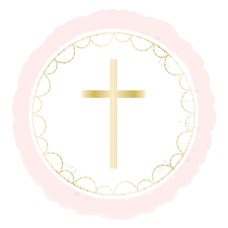 18" FOIL - PINK CROSS