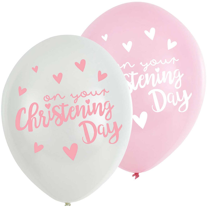 12" LATEX - CHRISTENING DAY PINK - PACK OF 6