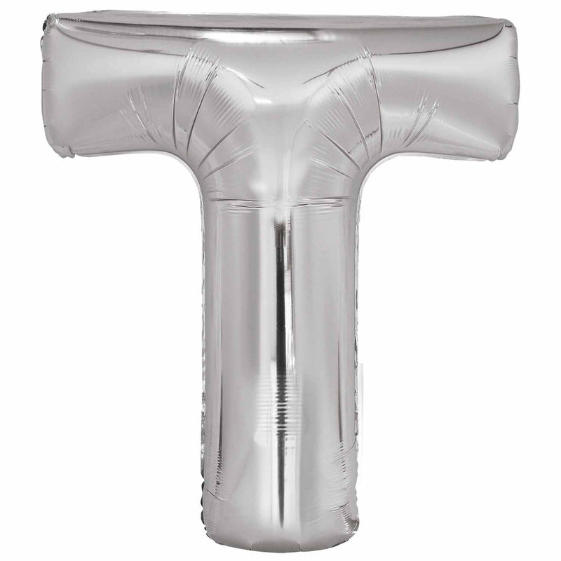 JUMBO LETTER - T - SILVER - Partica Party