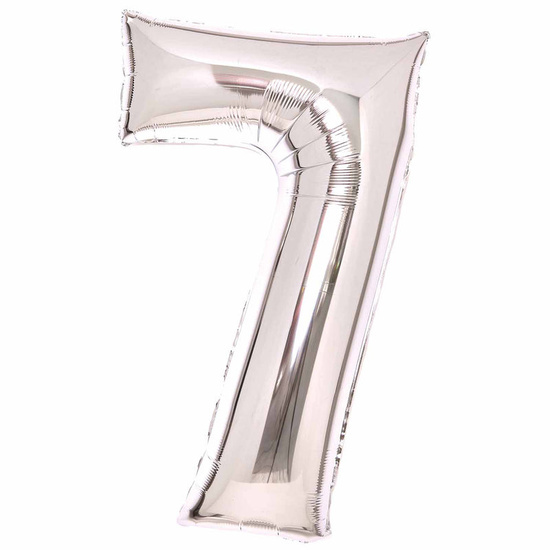 JUMBO NUMBER - 7 - SILVER - Partica Party
