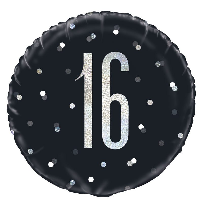 18" FOIL - 16th - BLACK