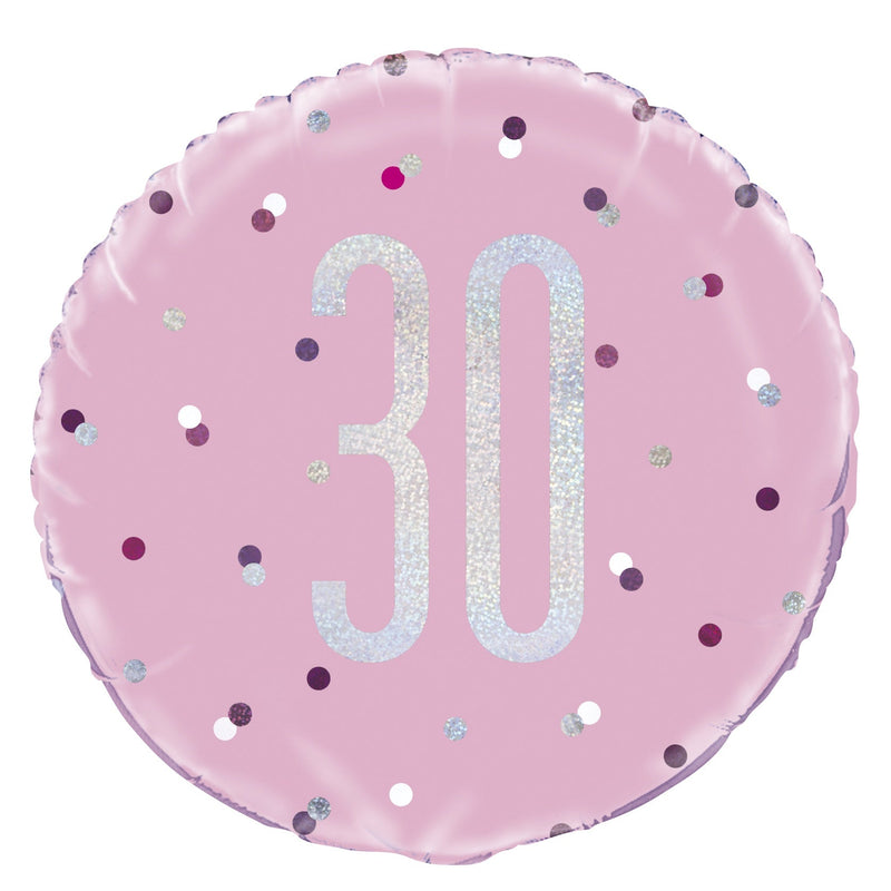 18" FOIL - 30th - PINK