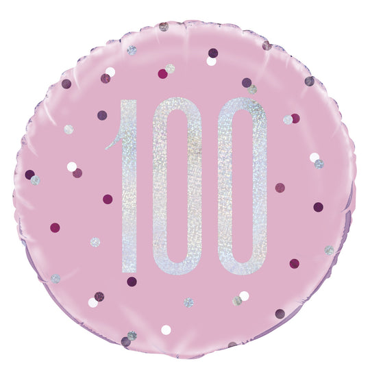 18" FOIL - 100th - PINK