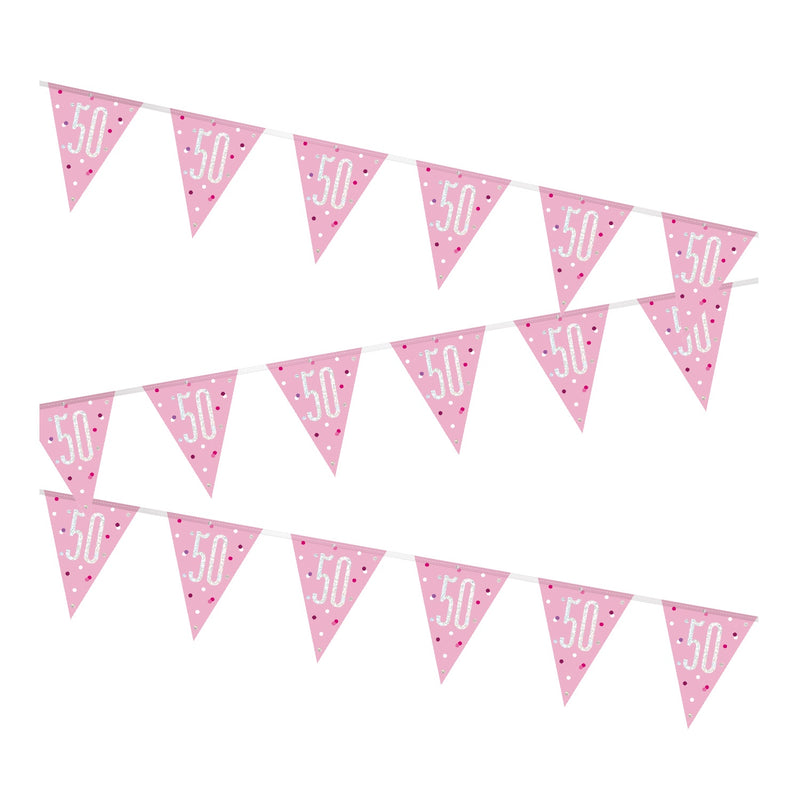 BUNTING - 50th - PINK
