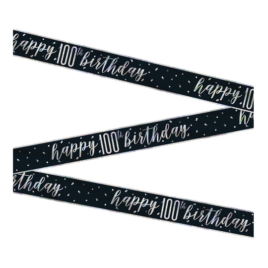 BANNER - HAPPY 100th BIRTHDAY - BLACK