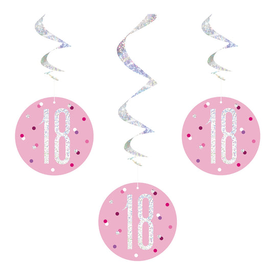 SWIRL DECORATIONS - 18th - PINK