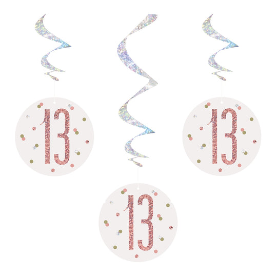 SWIRL DECORATIONS - 13th - ROSE GOLD