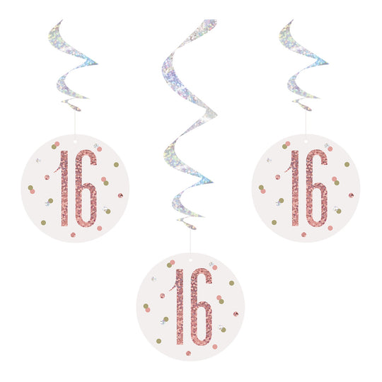 SWIRL DECORATIONS - 16th - ROSE GOLD