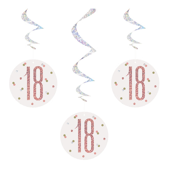 SWIRL DECORATIONS - 18th - ROSE GOLD