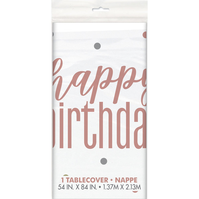 TABLECOVER - HAPPY BIRTHDAY - ROSE GOLD