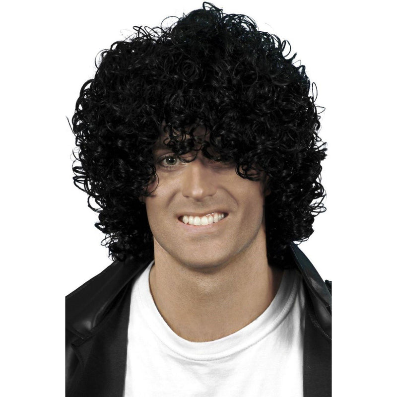 AFRO WET LOOK WIG - BLACK-THEMED WIGS-Partica Party