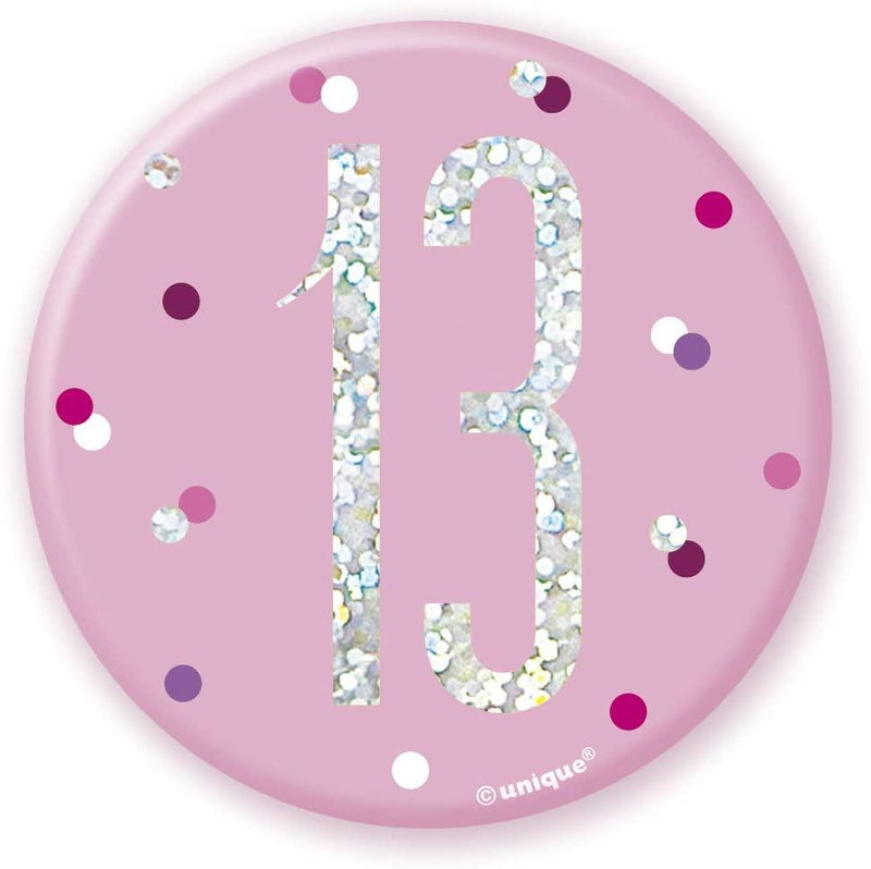 BADGE - 13 - PINK-BADGE-Partica Party