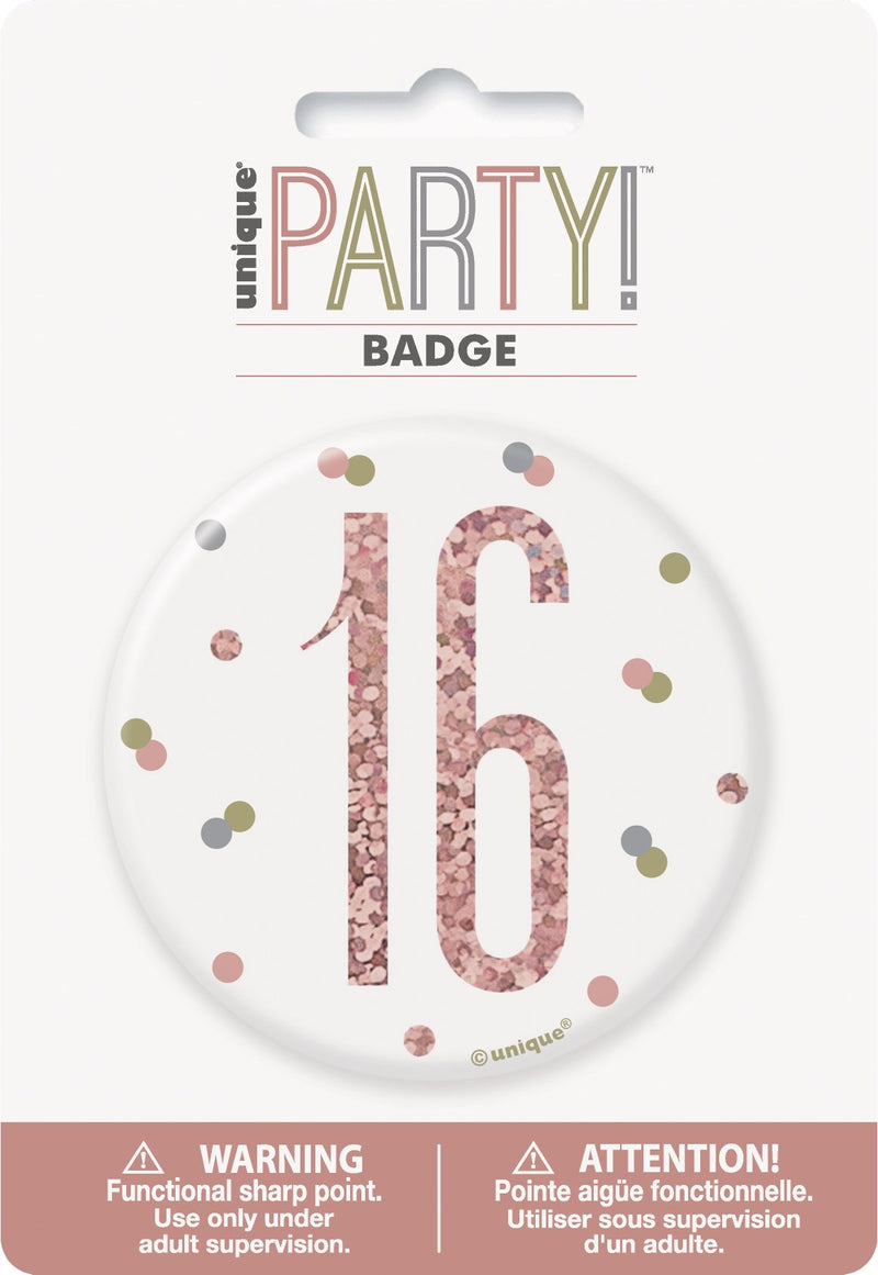 BADGE - 16 - ROSE GOLD-BADGE-Partica Party