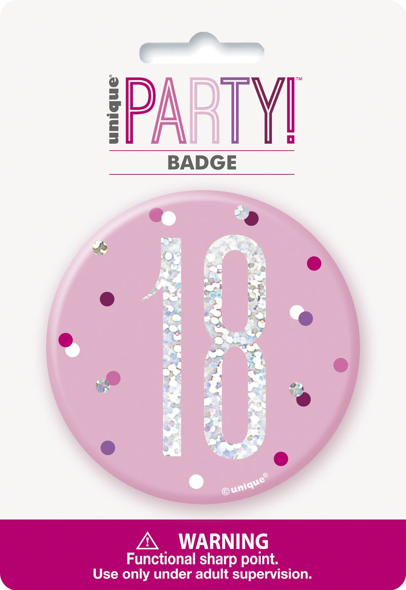 BADGE - 18 - PINK-BADGE-Partica Party