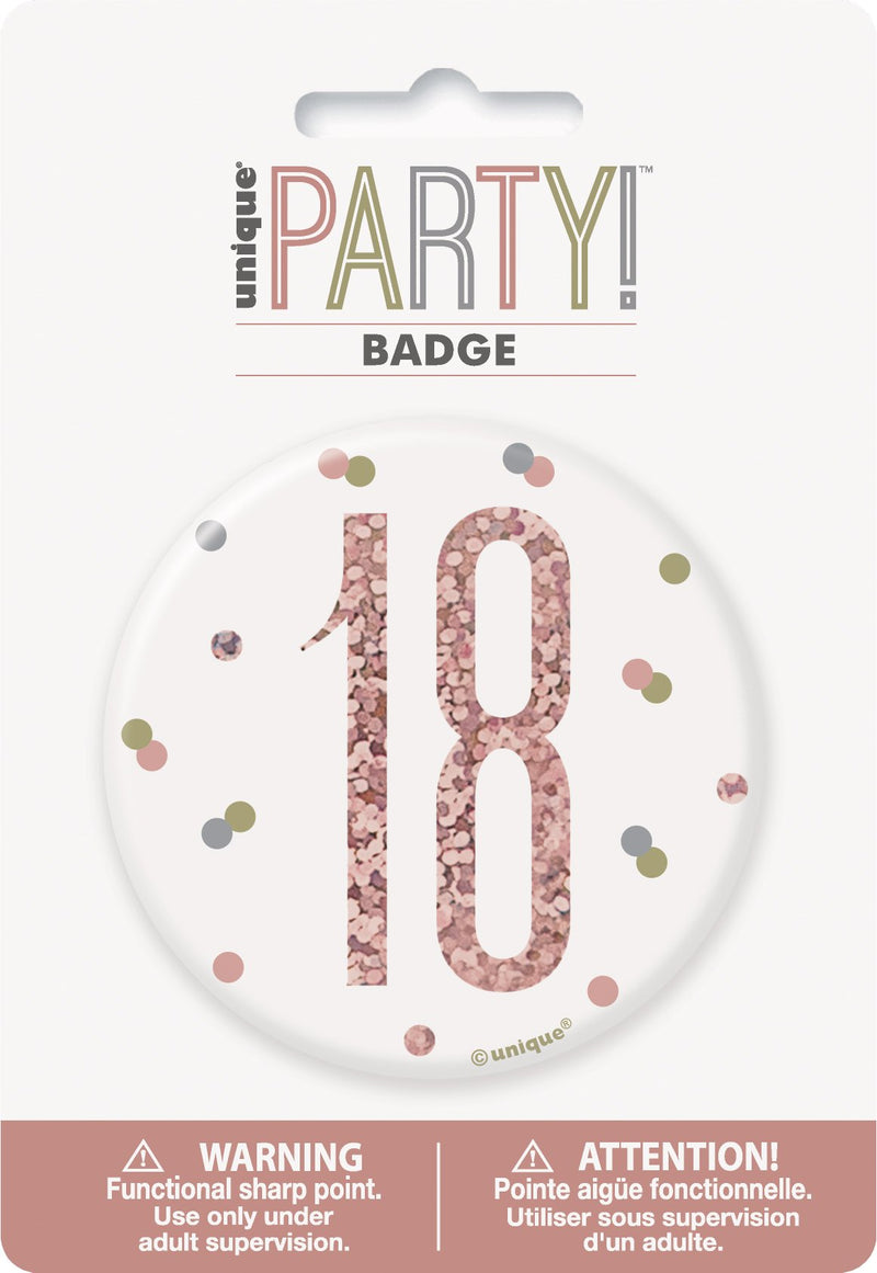 BADGE - 18 - ROSE GOLD-BADGE-Partica Party