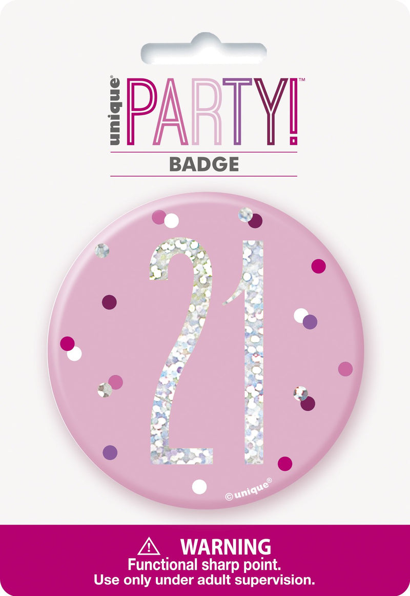BADGE - 21 - PINK-BADGE-Partica Party