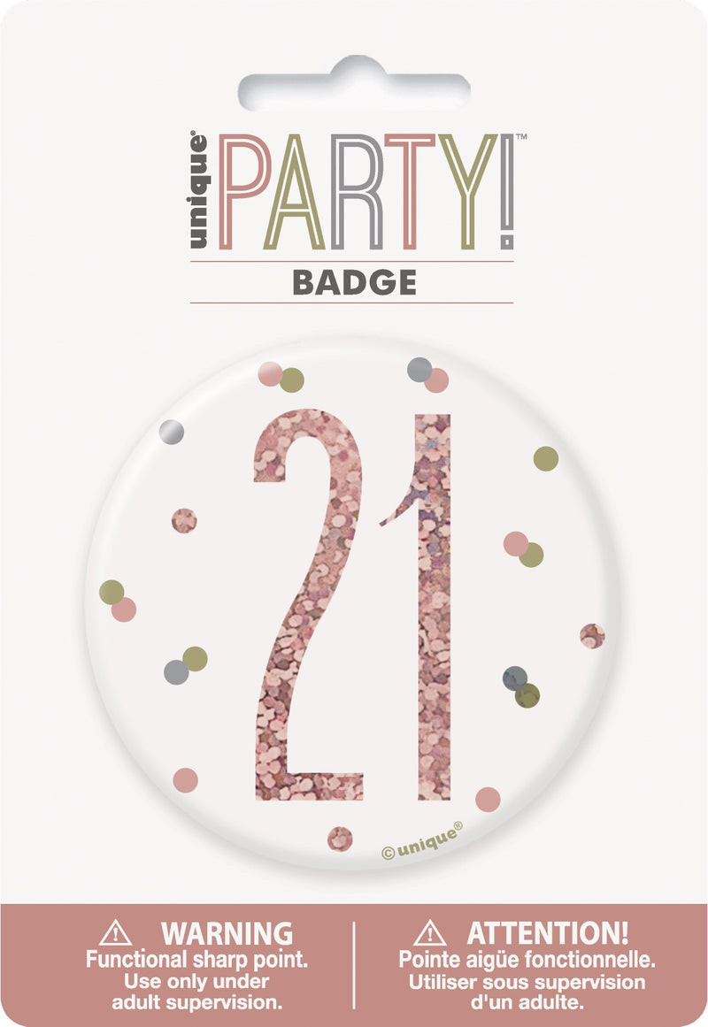 BADGE - 21 - ROSE GOLD-BADGE-Partica Party