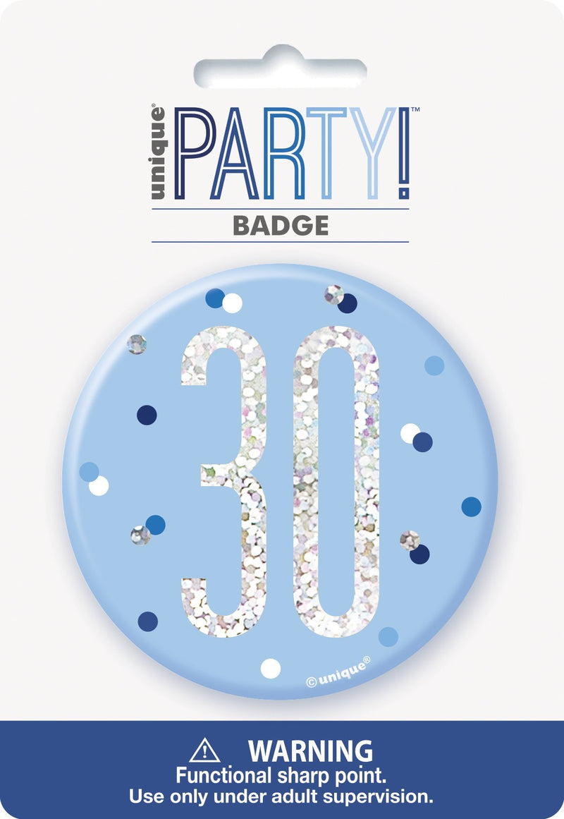 BADGE - 30 - BLUE-BADGE-Partica Party