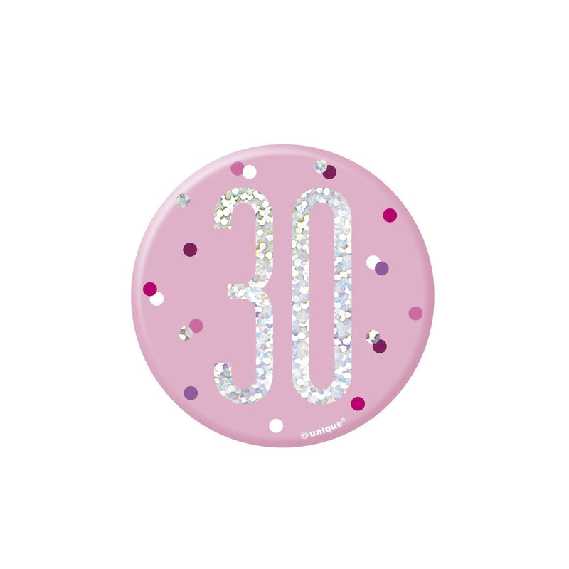 BADGE - 30 - PINK-BADGE-Partica Party