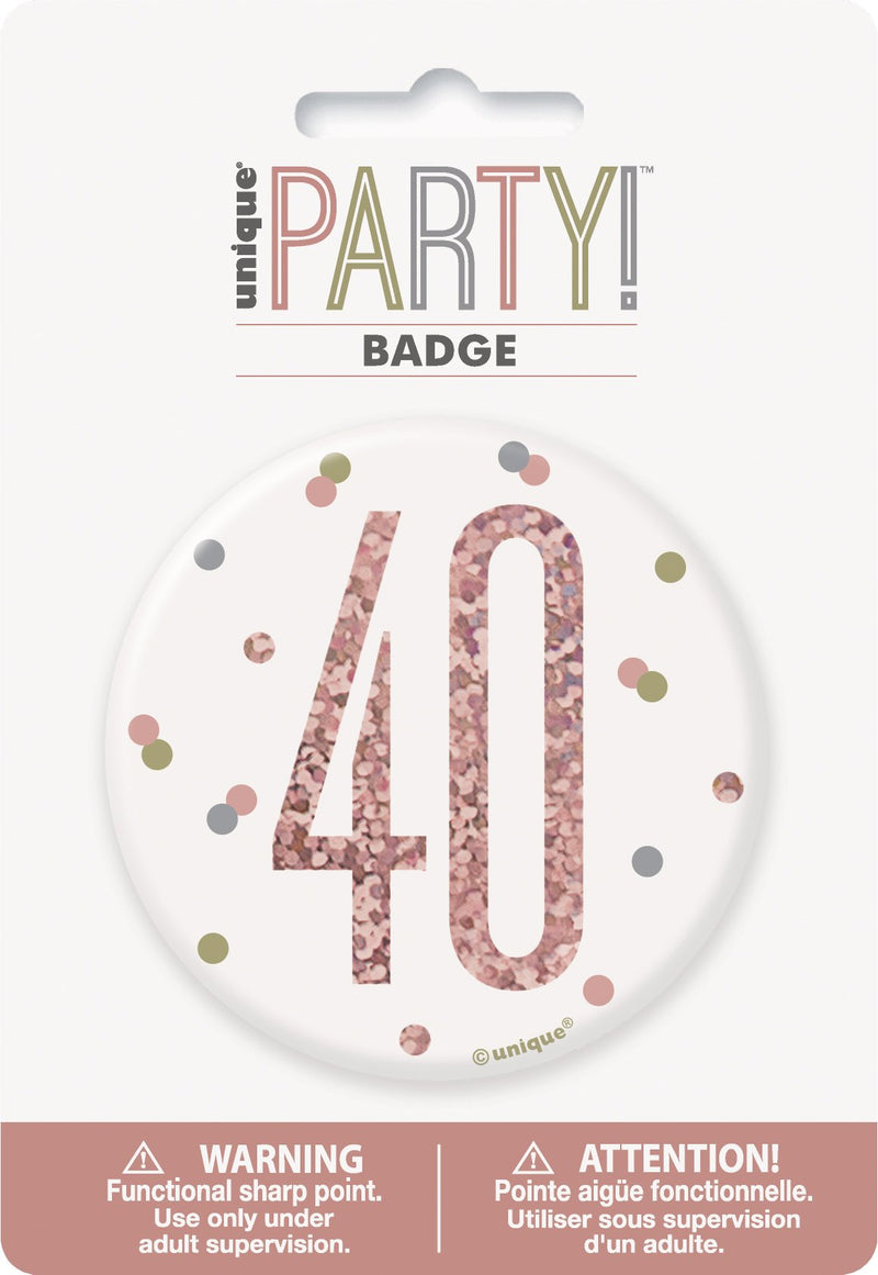 BADGE - 40 - ROSE GOLD-BADGE-Partica Party