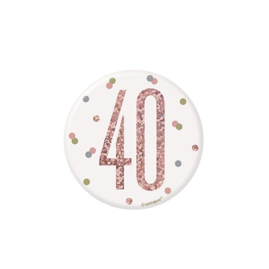 BADGE - 40th - ROSE GOLD