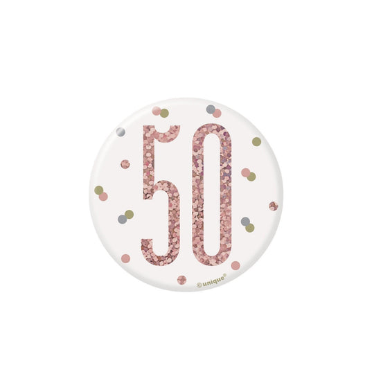 BADGE - 50th - ROSE GOLD