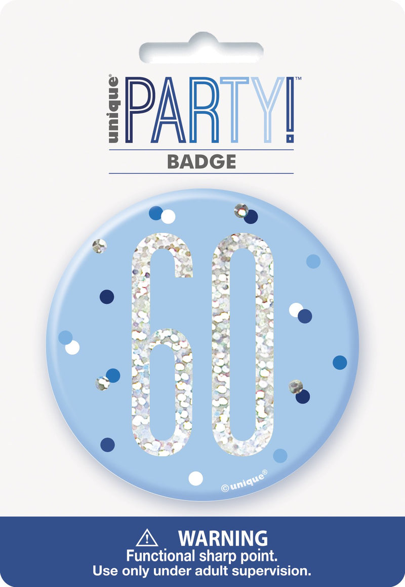 BADGE - 60 - BLUE-BADGE-Partica Party