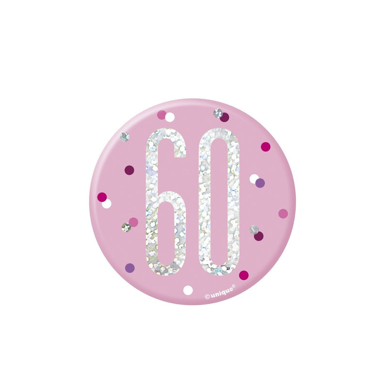 BADGE - 60 - PINK-BADGE-Partica Party