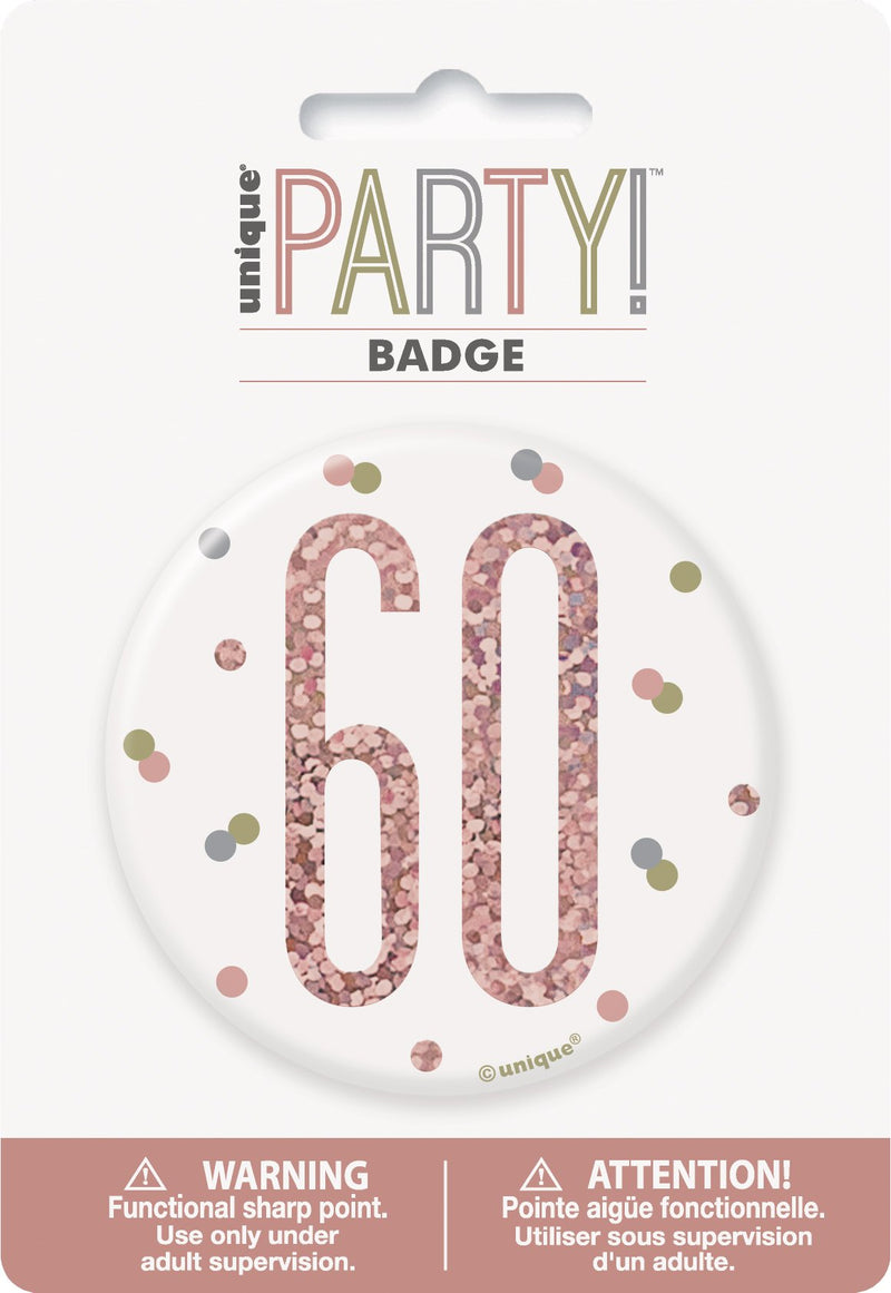 BADGE - 60 - ROSE GOLD-BADGE-Partica Party