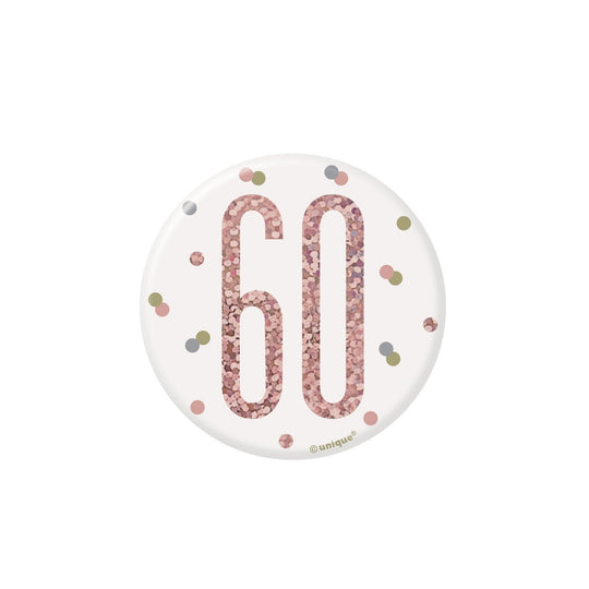 BADGE - 60th - ROSE GOLD