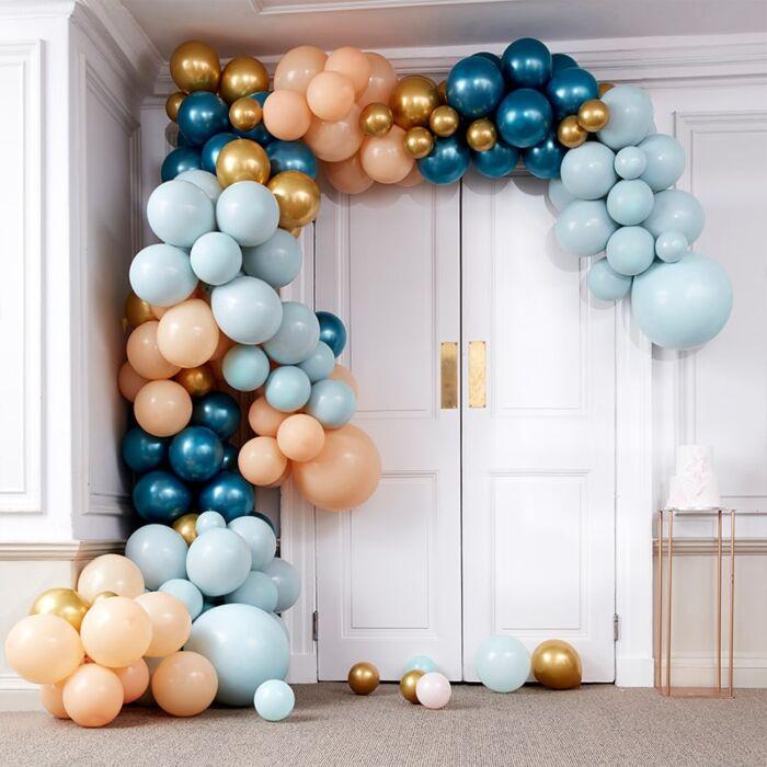 BALLOON ARCH KIT - LUXE TEAL AND GOLD CHROME-BALLOON ARCH-Partica Party