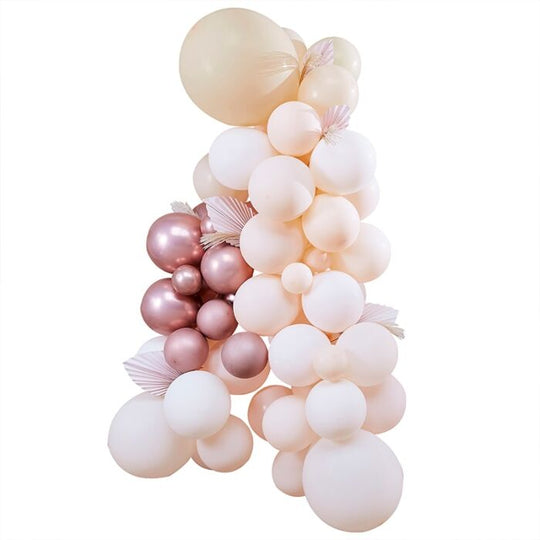 BALLOON ARCH KIT - PAMPAS, WHITE, PEACH AND ROSE GOLD