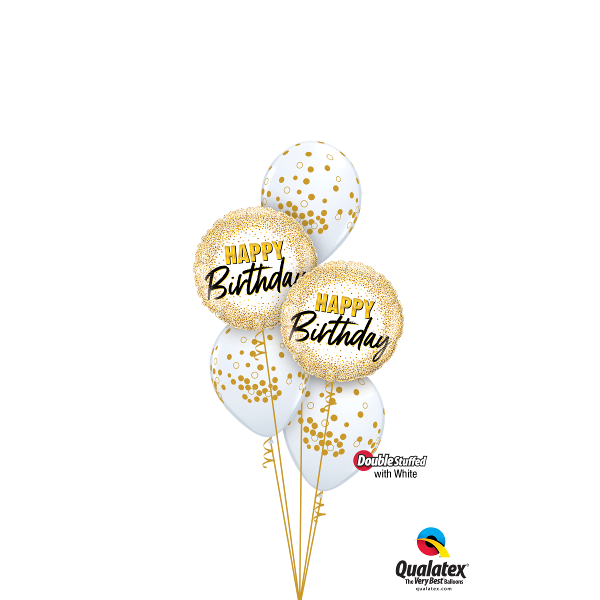 BALLOON BOUQUET - GLITTERING & GLIMMERING GOLD BIRTHDAY-BALLOON BOUQUET-Partica Party