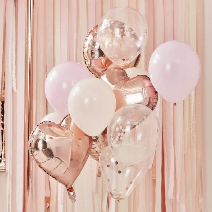 BALLOON BUNDLE - METALLIC ROSE GOLD & BLUSH-BALLOON DISPLAY-Partica Party