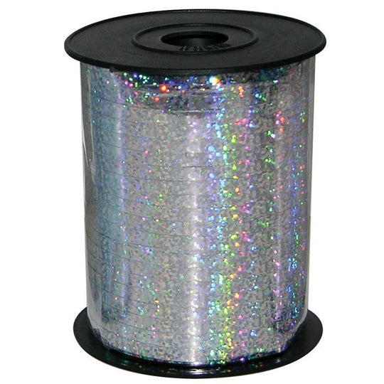 BALLOON RIBBON SPOOL - HOLOGRAPHIC SILVER