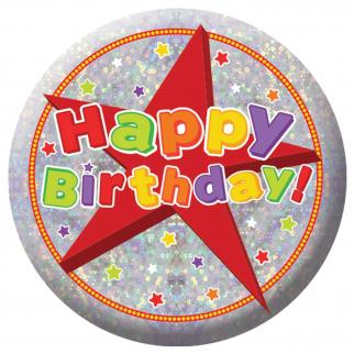 BIRTHDAY BADGE - HAPPY BIRTHDAY - 5.5CM