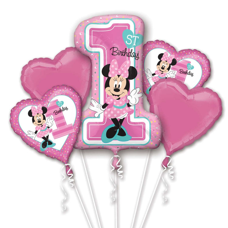 BOUQUET - 1ST BIRTHDAY - MINNIE MOUSE-MICKEY & MINNIE MOUSE BALLOONS-Partica Party