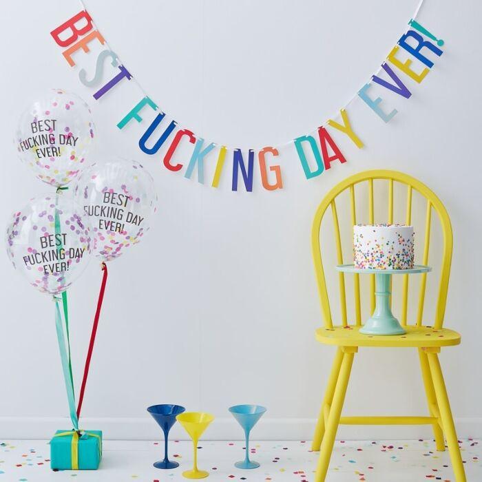 BUNTING & BALLOON KIT- BEST FUCKING DAY EVER-General-Partica Party