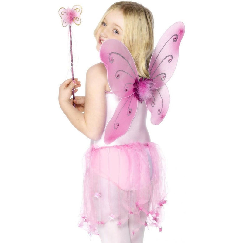 BUTTERFLY SET - PINK - WINGS & WAND-WINGS-Partica Party