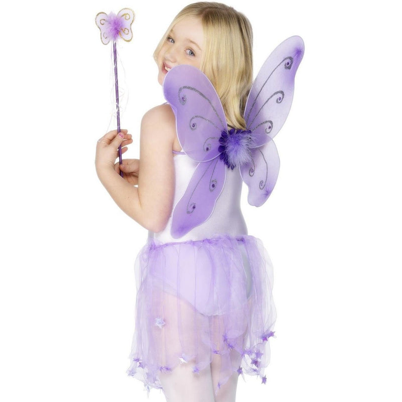 BUTTERFLY SET - PURPLE - WINGS & WAND-WINGS-Partica Party