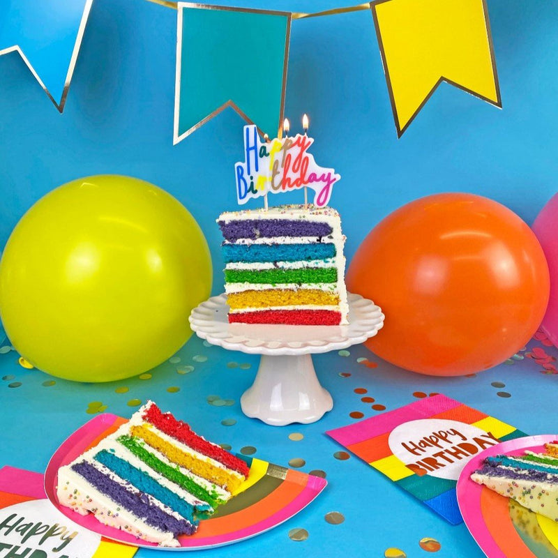CANDLE - HAPPY BIRTHDAY - RAINBOW-CANDLE-Partica Party