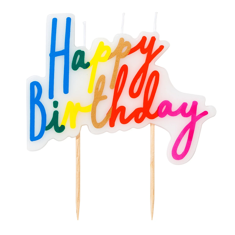 CANDLE - HAPPY BIRTHDAY - RAINBOW-CANDLE-Partica Party
